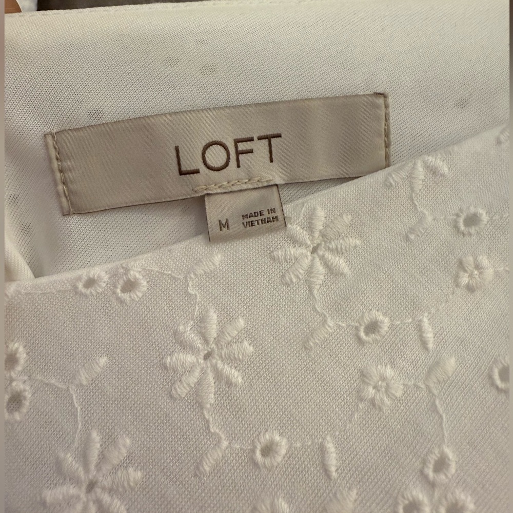 LOFT Cute White Double V-Neck Flounce Sundress - Picture 5 of 12